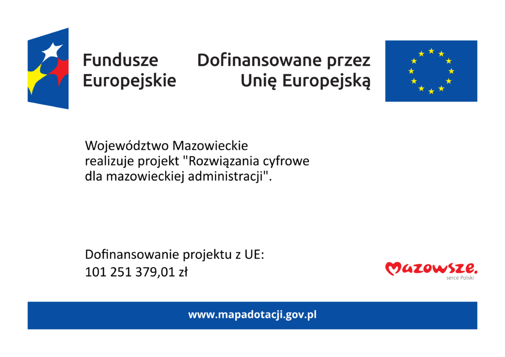 Plakat Rozwiązania Cyfrowe dla mazowieckiej administracji